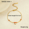 Wholesale Women's Fashion Geometric Beaded Stainless Steel Chain Bracelet 18K Gold Plated