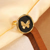 Wholesale Women's Fashion Geometric Butterfly Insect Shape Stainless Steel Dripping Oil Ring Bracelet