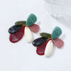 Wholesale Women's Fashion Geometric Color Matching Plastic And Resin Handmade Earrings