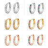 Wholesale Women's Fashion Geometric Copper Earring With Baking Paint And Diamond