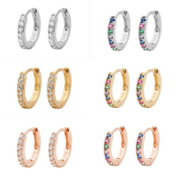 Wholesale Women's Fashion Geometric Copper Earring With Baking Paint And Diamond