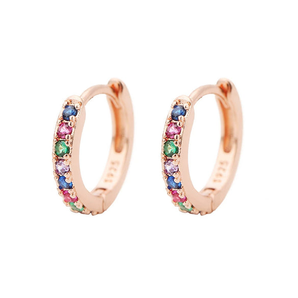 Wholesale Women's Fashion Geometric Copper Earring With Baking Paint And Diamond