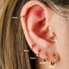 Wholesale Women's Fashion Geometric Copper Earring With Baking Paint And Diamond
