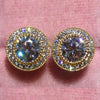 Wholesale Women's Fashion Geometric Copper Earrings Inlaid With Zircon