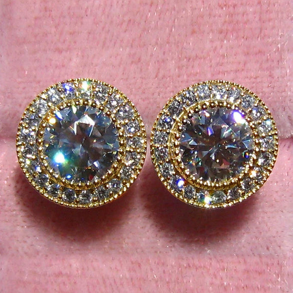 Wholesale Women's Fashion Geometric Copper Earrings Inlaid With Zircon