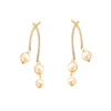 Wholesale Women's Fashion Geometric Copper Earrings With Long Tassels And Pearl Diamonds Micropaved Zircon Electroplated