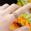 Wholesale Women's Fashion Geometric Copper Ring Inlaid With Zircon
