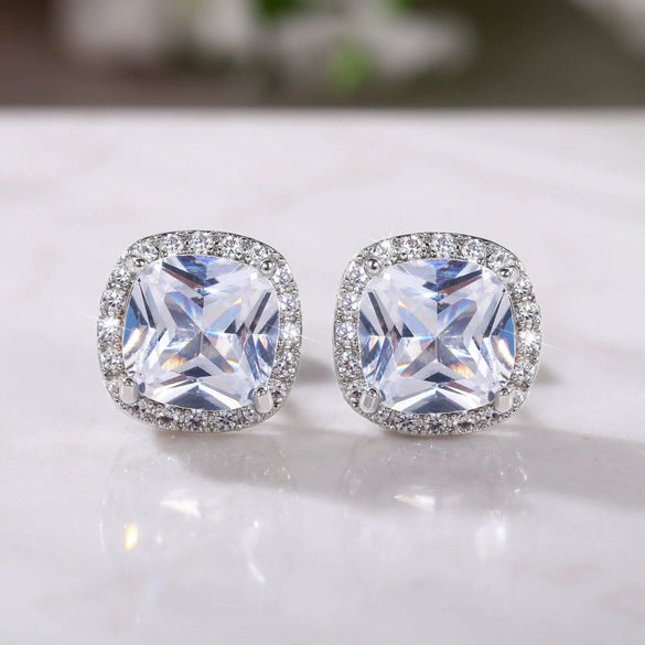 Wholesale Women's Fashion Geometric Copper Zircon Earrings