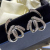 Wholesale Women's Fashion Geometric Copper Zircon Inlaid Earrings