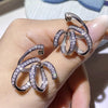Wholesale Women's Fashion Geometric Copper Zircon Inlaid Earrings