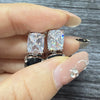 Wholesale Women's Fashion Geometric Copper Zircon Pendant Earrings
