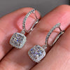 Wholesale Women's Fashion Geometric Copper Zircon Pendant Earrings