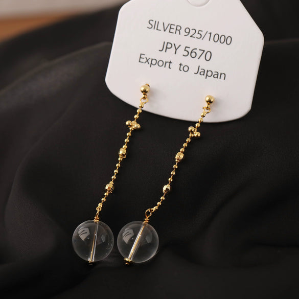 Wholesale Women's Fashion Geometric Crystal Earrings Copper Electroplated 18K Gold Lace Fairy Chain Tassel Style