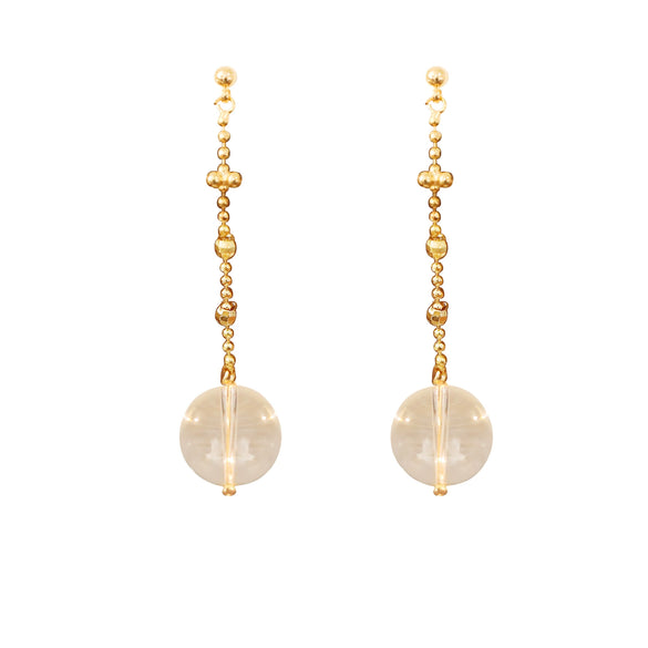 Wholesale Women's Fashion Geometric Crystal Earrings Copper Electroplated 18K Gold Lace Fairy Chain Tassel Style