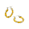 Wholesale Women's Fashion Geometric Cshaped Colorblocked Titanium Steel And 18K Gold Plated Earrings