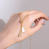 Wholesale Women's Fashion Geometric Diamond Tassel Gourd Titanium Steel And Copper Necklace