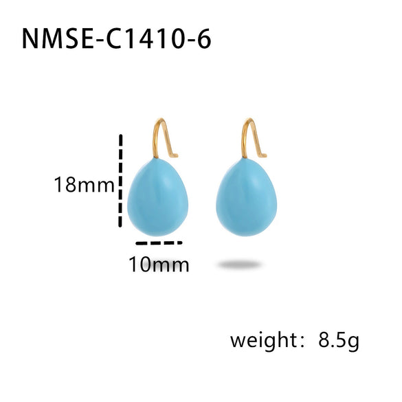 Wholesale Women's Fashion Geometric Drop Shape Stainless Steel 925 Silver Electroplated Oil Dripping Earrings