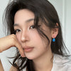 Wholesale Women's Fashion Geometric Drop Shape Stainless Steel 925 Silver Electroplated Oil Dripping Earrings