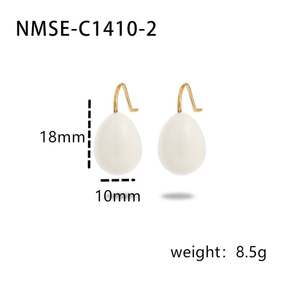 Wholesale Women's Fashion Geometric Drop Shape Stainless Steel 925 Silver Electroplated Oil Dripping Earrings
