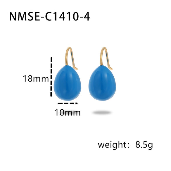 Wholesale Women's Fashion Geometric Drop Shape Stainless Steel 925 Silver Electroplated Oil Dripping Earrings