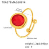 Wholesale Women's Fashion Geometric Ferris Wheel Oval Inlaid Glass Stone Electroplated Stainless Steel Ring