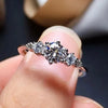 Wholesale Women's Fashion Geometric Flash Diamond Round Zircon Copper Ring Jewelry