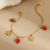Wholesale Women's Fashion Geometric Fruit Pattern Stainless Steel 18K Gold Plated Bracelet