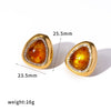 Wholesale Women's Fashion Geometric Gold Plated Copper Earrings With Diamonds And Rhinestones Pvd Furnace Vacuum Real Gold Plated Hollowout Design