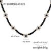 Wholesale Women's Fashion Geometric Handmade Beaded Necklace With Natural Stone And Titanium Steel Gold Plated