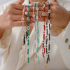 Wholesale Women's Fashion Geometric Handmade Beaded Necklace With Natural Stone And Titanium Steel Gold Plated