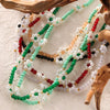 Wholesale Women's Fashion Geometric Handmade Beaded Necklace With Natural Stone And Titanium Steel Gold Plated