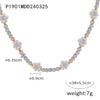 Wholesale Women's Fashion Geometric Handmade Beaded Necklace With Natural Stone And Titanium Steel Gold Plated