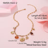 Wholesale Women's Fashion Geometric Heart And Sun Pendant Stainless Steel Electroplated Necklace