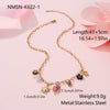 Wholesale Women's Fashion Geometric Heart And Sun Pendant Stainless Steel Electroplated Necklace