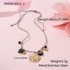 Wholesale Women's Fashion Geometric Heart And Sun Pendant Stainless Steel Electroplated Necklace