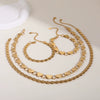 Wholesale Women's Fashion Geometric Heart Shape Stainless Steel 18K Gold Plated Necklace And Bracelet Hand Jewelry