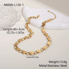 Wholesale Women's Fashion Geometric Heart Shape Stainless Steel 18K Gold Plated Necklace And Bracelet Hand Jewelry
