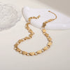 Wholesale Women's Fashion Geometric Heart Shape Stainless Steel 18K Gold Plated Necklace And Bracelet Hand Jewelry