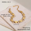 Wholesale Women's Fashion Geometric Heart Shape Stainless Steel 18K Gold Plated Necklace And Bracelet Hand Jewelry