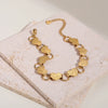 Wholesale Women's Fashion Geometric Heart Shape Stainless Steel 18K Gold Plated Necklace And Bracelet Hand Jewelry