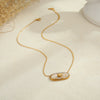 Wholesale Women's Fashion Geometric Heartshaped 18K Gold Electroplated Stainless Steel Necklace