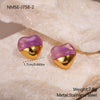 Wholesale Women's Fashion Geometric Heartshaped Stainless Steel 18K Gold Plated Earrings