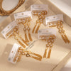Wholesale Women's Fashion Geometric Hollow Fivepointed Star Pearl Titanium Steel Tassel Earrings Electroplated