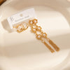 Wholesale Women's Fashion Geometric Hollow Fivepointed Star Pearl Titanium Steel Tassel Earrings Electroplated