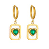 Wholesale Women's Fashion Geometric Hollow Retro Love Titanium Steel Goldplated Pendant Earrings