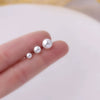 Wholesale Women's Fashion Geometric Imitation Pearl Titanium Steel Handmade Ear Bone Nails Earrings