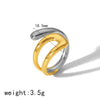 Wholesale Women's Fashion Geometric Irregular Line Stainless Steel Ring With Electroplating Design