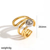 Wholesale Women's Fashion Geometric Irregular Line Stainless Steel Ring With Electroplating Design