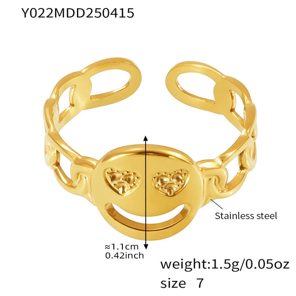 Wholesale Women's Fashion Geometric Irregular Niche Stainless Steel Ring With Electroplating
