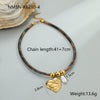 Wholesale Women's Fashion Geometric Leopard Print Stainless Steel 18K Electroplated Necklace